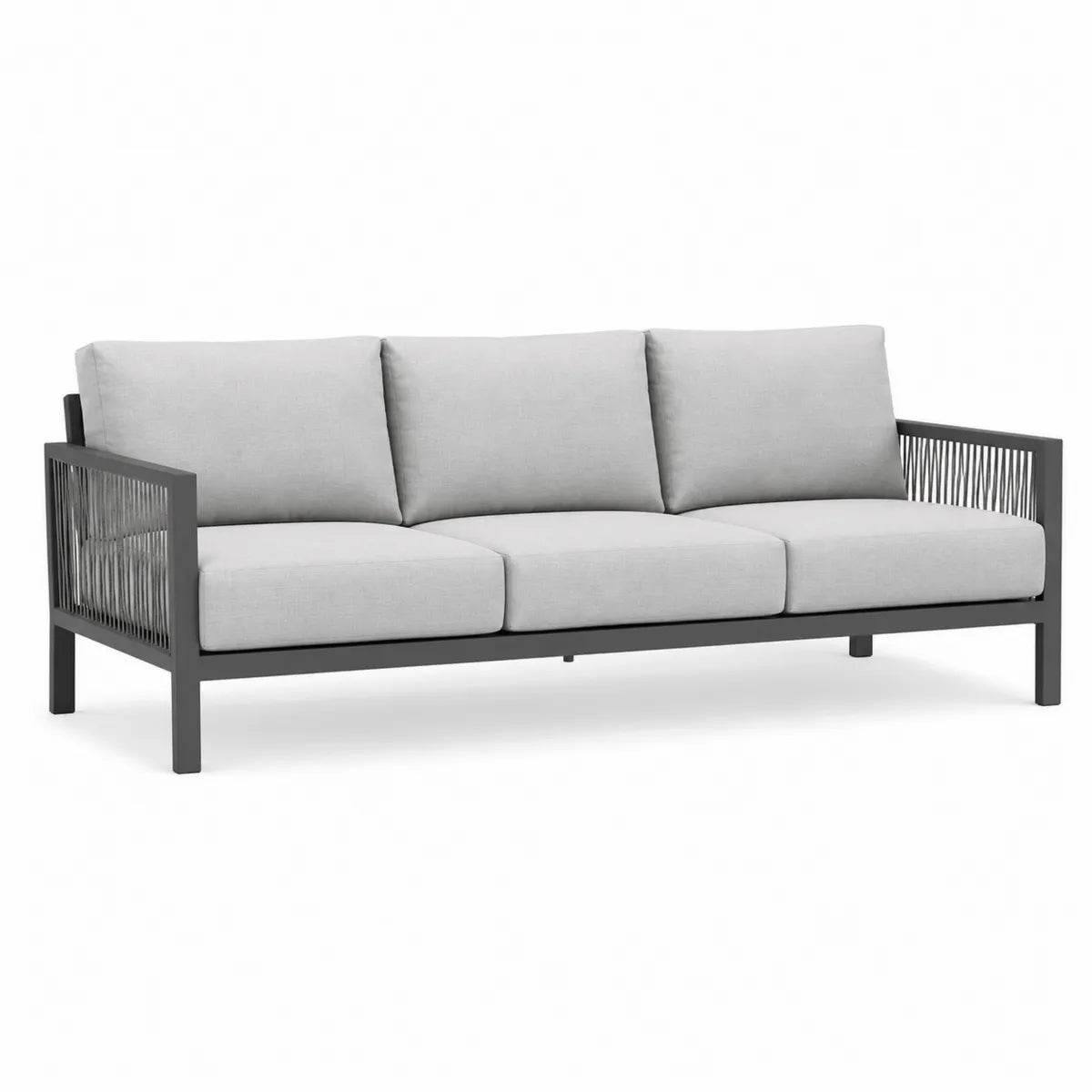 Sofa ogrodowa 3-osobowa z aluminium i poliestrem 210 cm