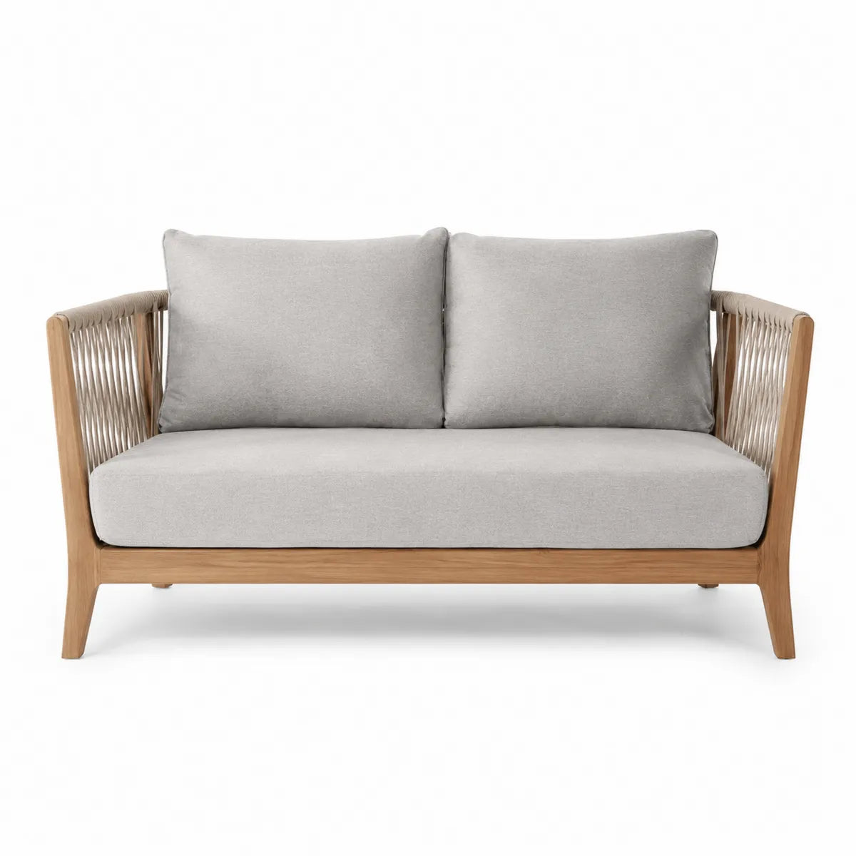 Sofa dwuosobowa z drewna teak i poliestru 150 cm