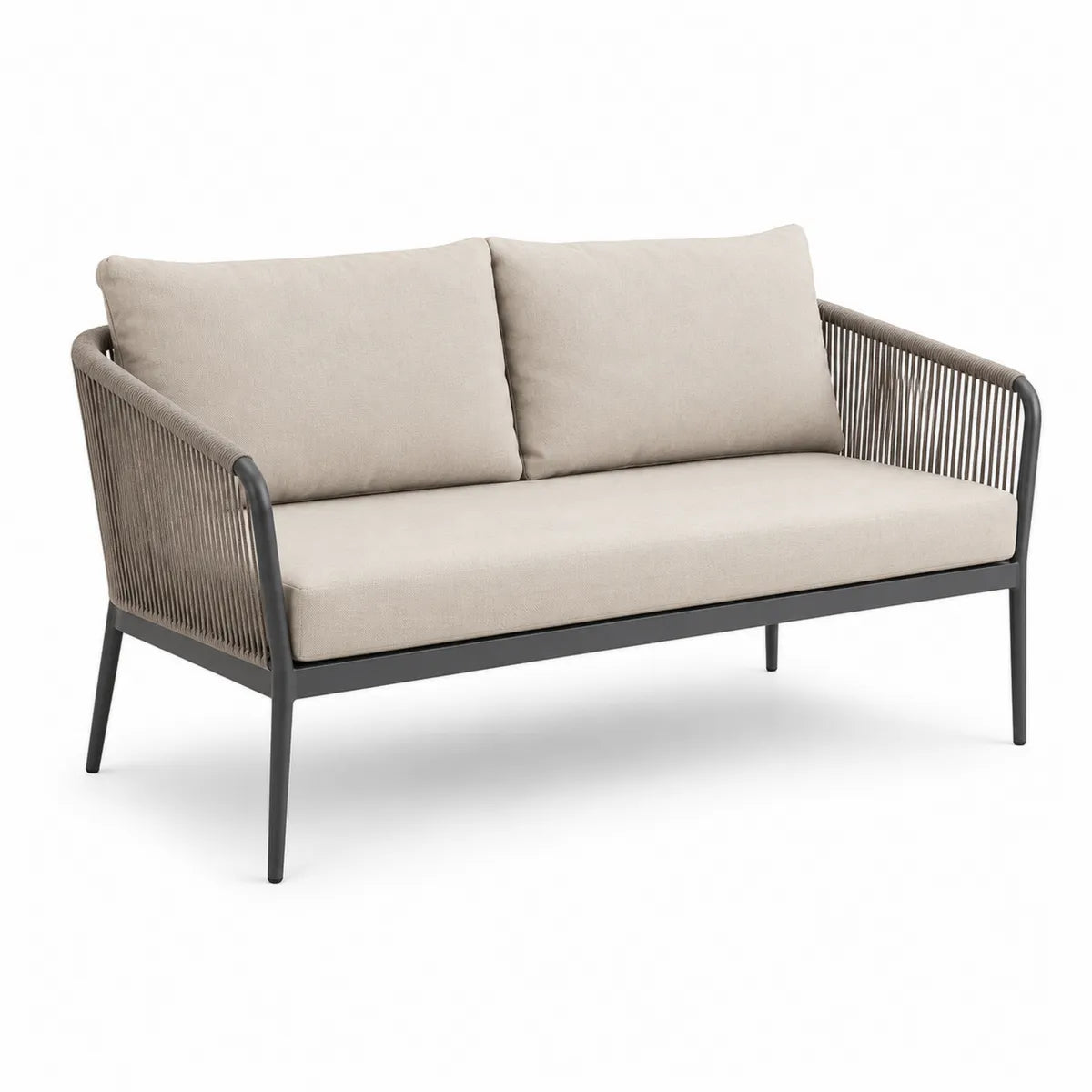 Metalowa sofa zewnętrzna 2-osobowa poliestrowa 150 cm