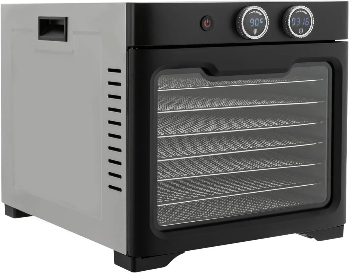 Zalydala suszarka do żywności, Zamrażarka, 800 W, 68 do 194°C, licznik czasowy, stal nierdzewna, silnik miedziany o wysokiej wydajności 800 W