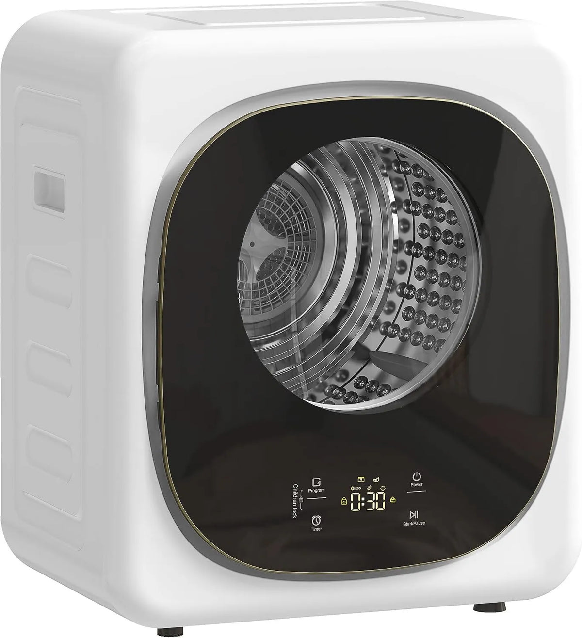 HOMCOM, Suszarka, 800 W, 4 kg, przenośny, licznik, stal nierdzewna, biały, do akademików mieszkania, 5 trybów suszenia, inteligentny czujnik