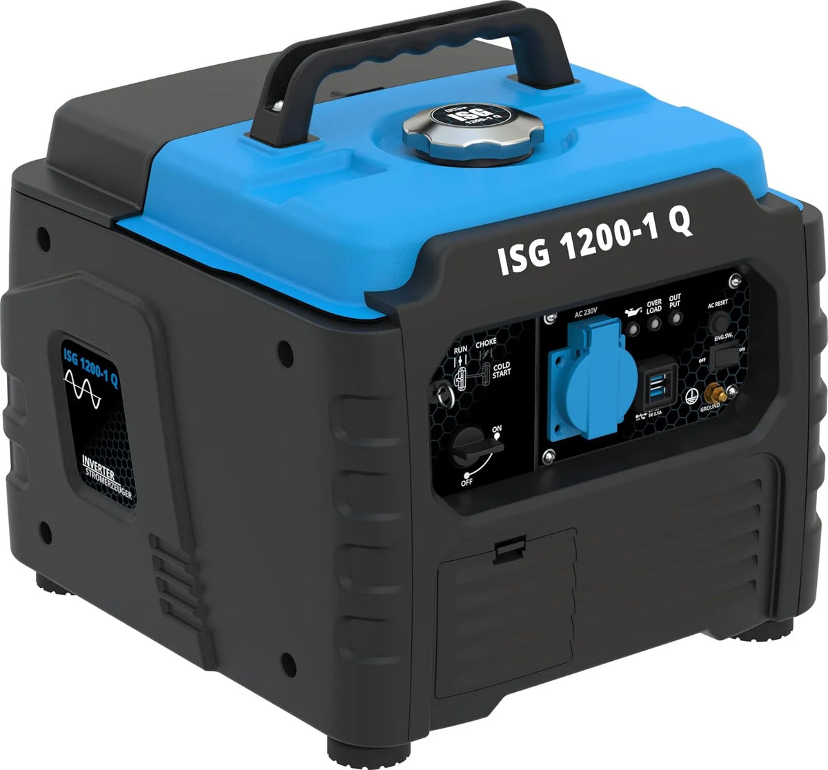 ISG 1200-1 silnik spalinowy, 230 V, 1 x 230, Güde Inwerterowy generator prądu Q, silnik 4-suwowy, maks. 1200 W, czas pracy do 6 h