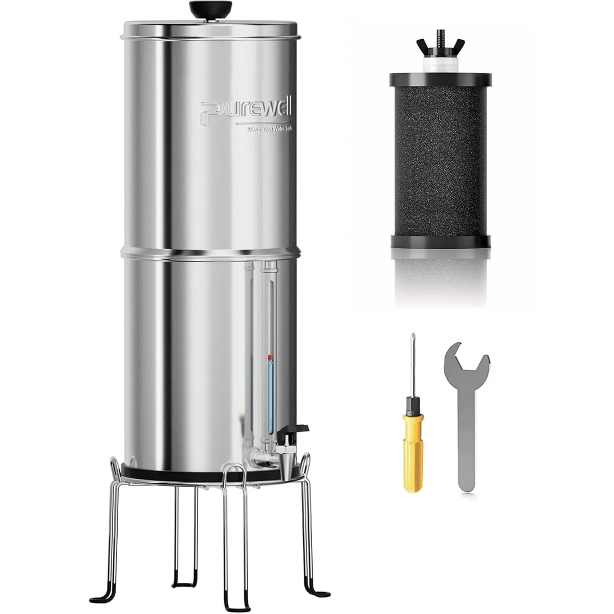 Purewell, Kuchnia Bańka, 3.8 l, Mobile, Kemping, Filtr wody przez przenośne Grawitacji 3.8 l, Zredukować 99% Chlorus, kemping- Samochód i dom