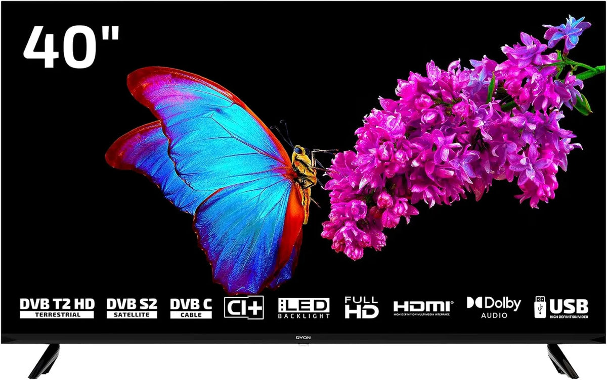 Dyon telewizor, Inteligentny, 40 cali, TV, potrójny tuner DVB- T2, S2, USB, Enter 40 PRO X2 100 cm, Full HD, Tryb hotelowy DVB-T2