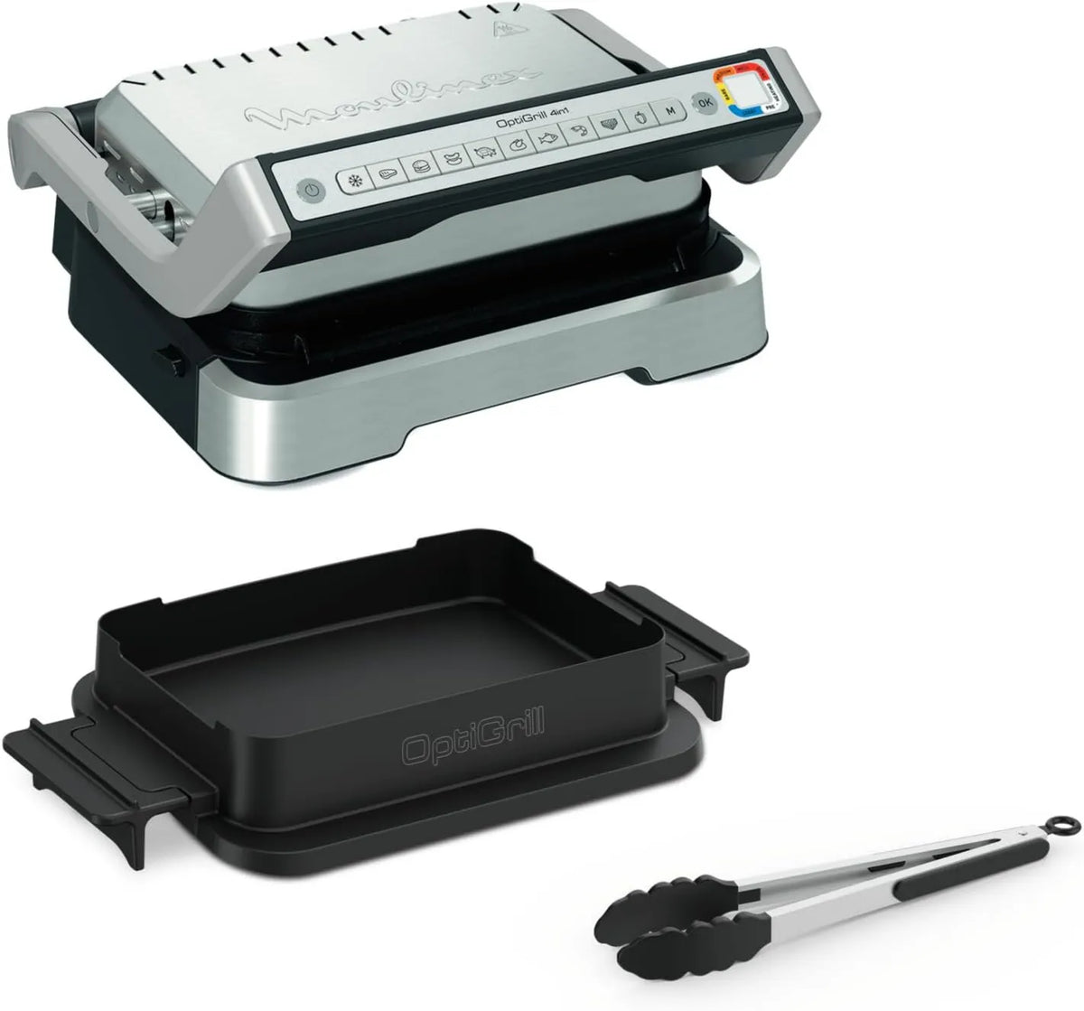 Moulinex GI776D piekarnik elektryczny, praca automatyczna, funkcja grilla, powłoka nieprzywierająca, Optigrill 4 w 1 + szczypce