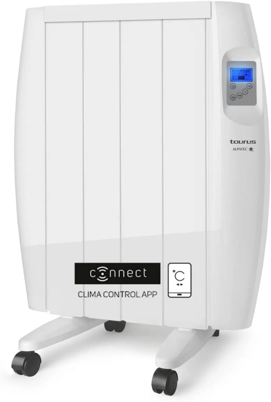 TAURUS, Radiatory elektryczne, 600 W, WiFi, LCD ekran, Asystent Google, Alexa i Siri, Dostosowane do pokoi łazienkowych IP24, APP Alexa Google Home