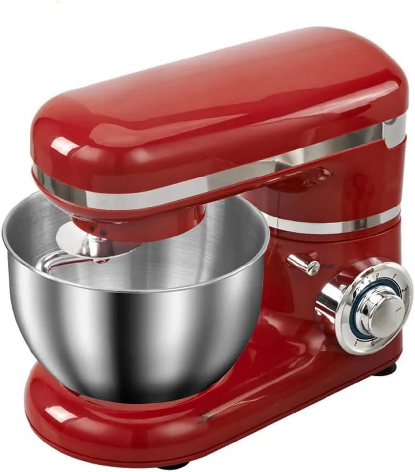 QREZ mikser planetarny, Pastry 1500 W, czerwony, wielofunkcyjny Petrine Pastry 6 prędkości Profesjonalne Pastry Bol 5 l Szeptany Pepper