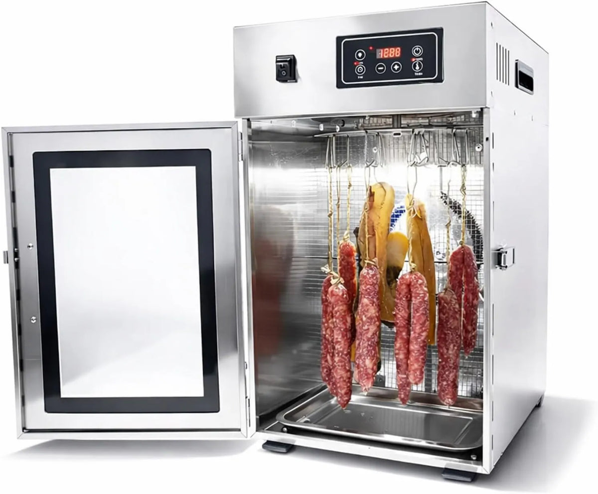 Szafa, 1000W, Stal Nierdzewna, Wielofunkcyjna Suszarka do Żywności i Szafa do Dojrzewania Mięsa, 800W/1000W, Regulacja Temperatury 35-90°C