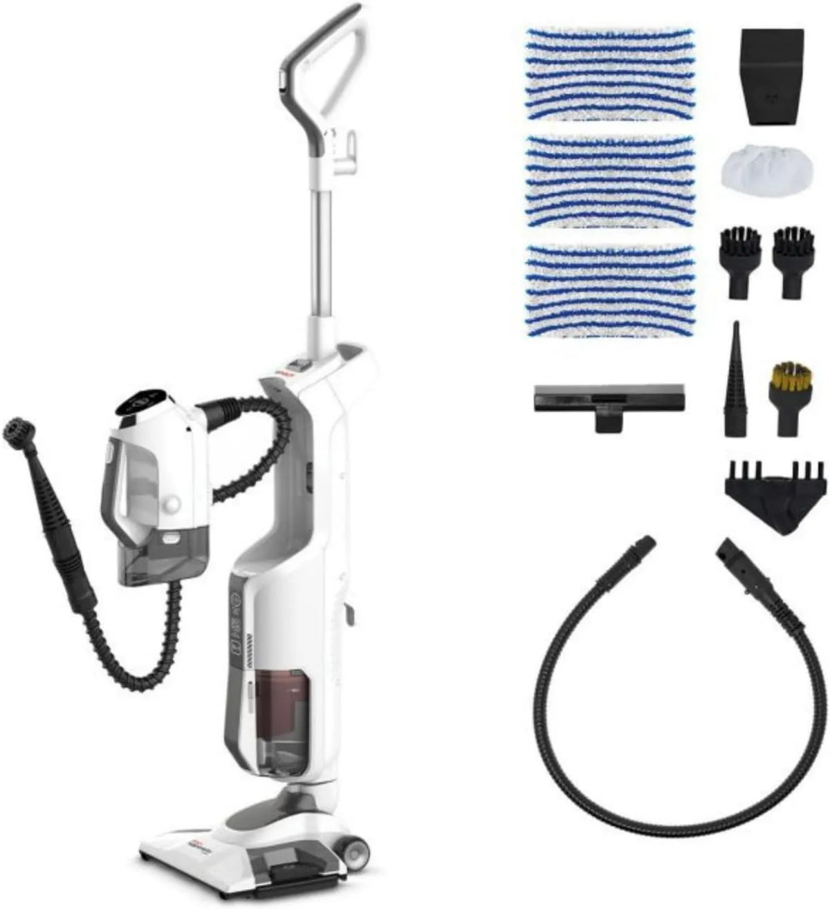 Polti myjka parowa, Grzejnik elektryczny, para wodna, biały, Vaporetto 3 Czysty, Broom Odkurzacz, Maksymalna moc 1800 W