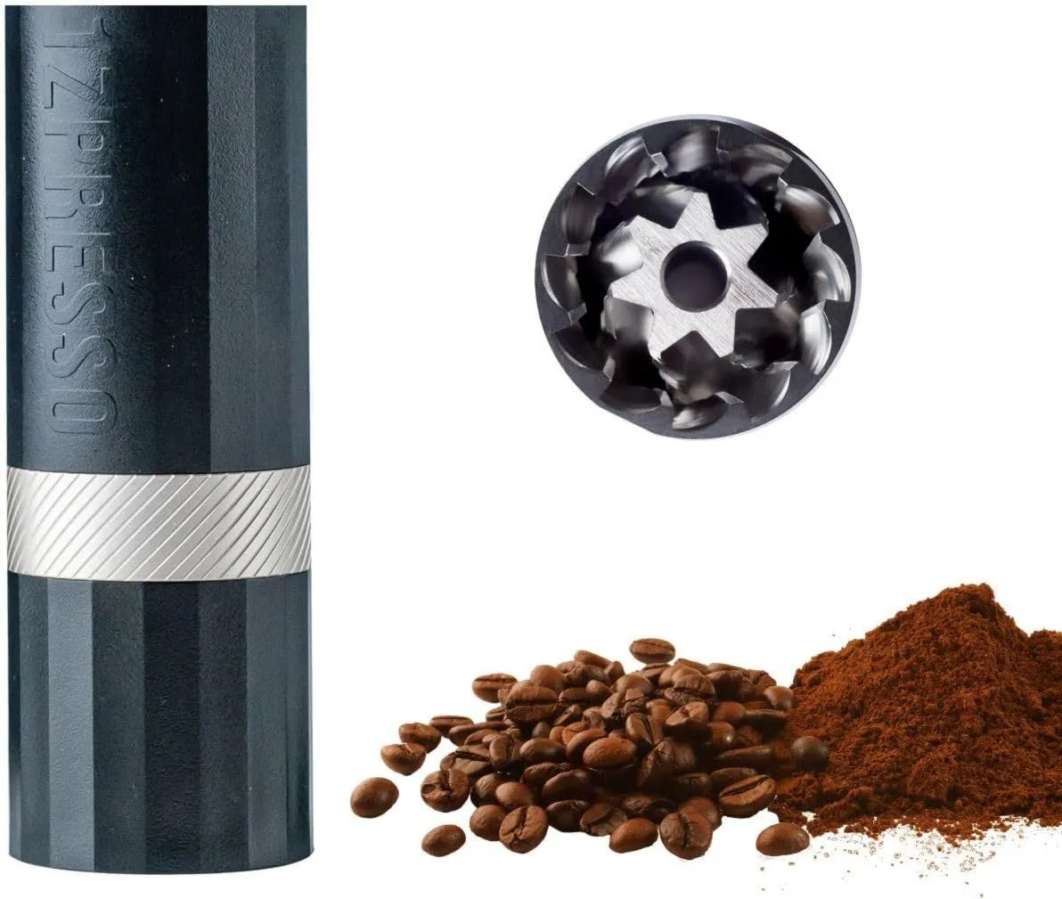 1Zpresso, 1Zlasso regulowany, Mill, młyn do ziaren kawy, stal nierdzewna, czarny, plastik