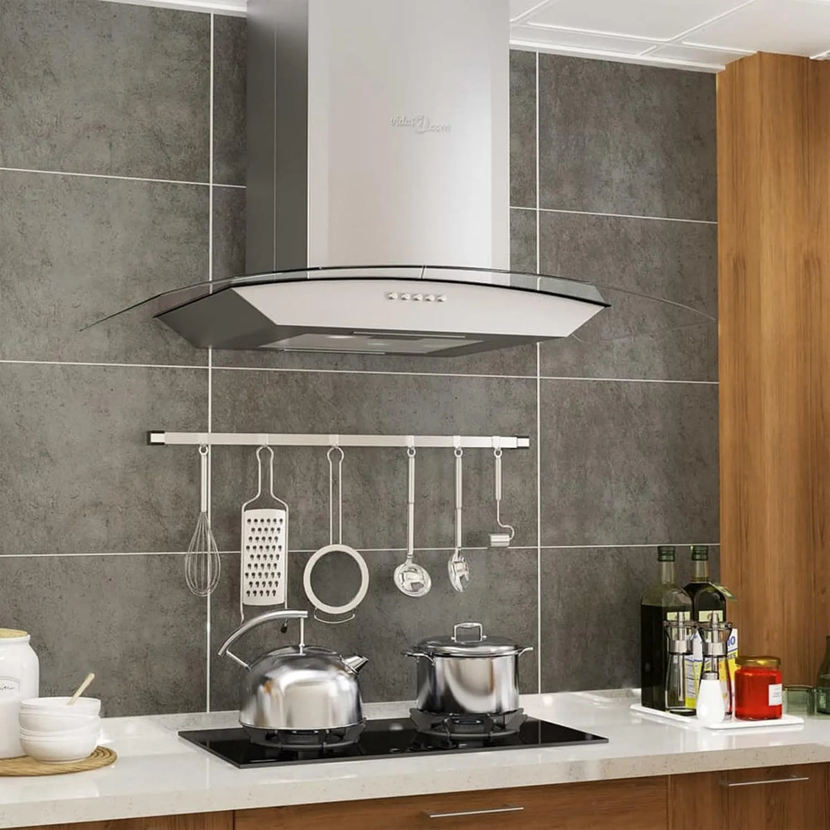 Homgoday okap kuchenny, 60 cm, 756 m3 / h, zewnątrz, instalacja ścienna, dekoracja salonu, stal nierdzewna, Meble do domu m3/h