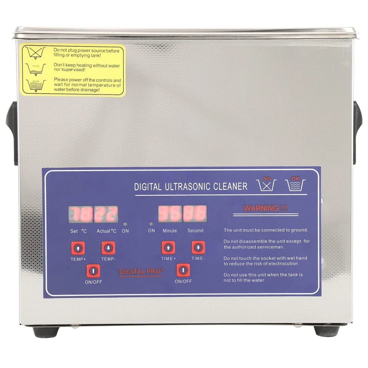 Fafeicy, Pralka, 3, 2 l, 120 W, 0 do 80°C, Safeicy PS- 20A ACCUV, zegar, 2 strefy temperatur, stal nierdzewna, gniazdo UE PS-20A AC220 V