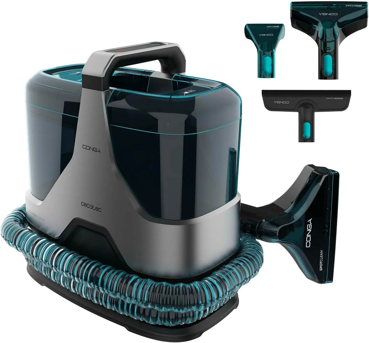 Cecotec odkurzacz piorący, czyszczenie dywanów i tkanin, czyszczarka, 600 W, 15 kPa, 100 ml, 7 m, duży zbiornik
