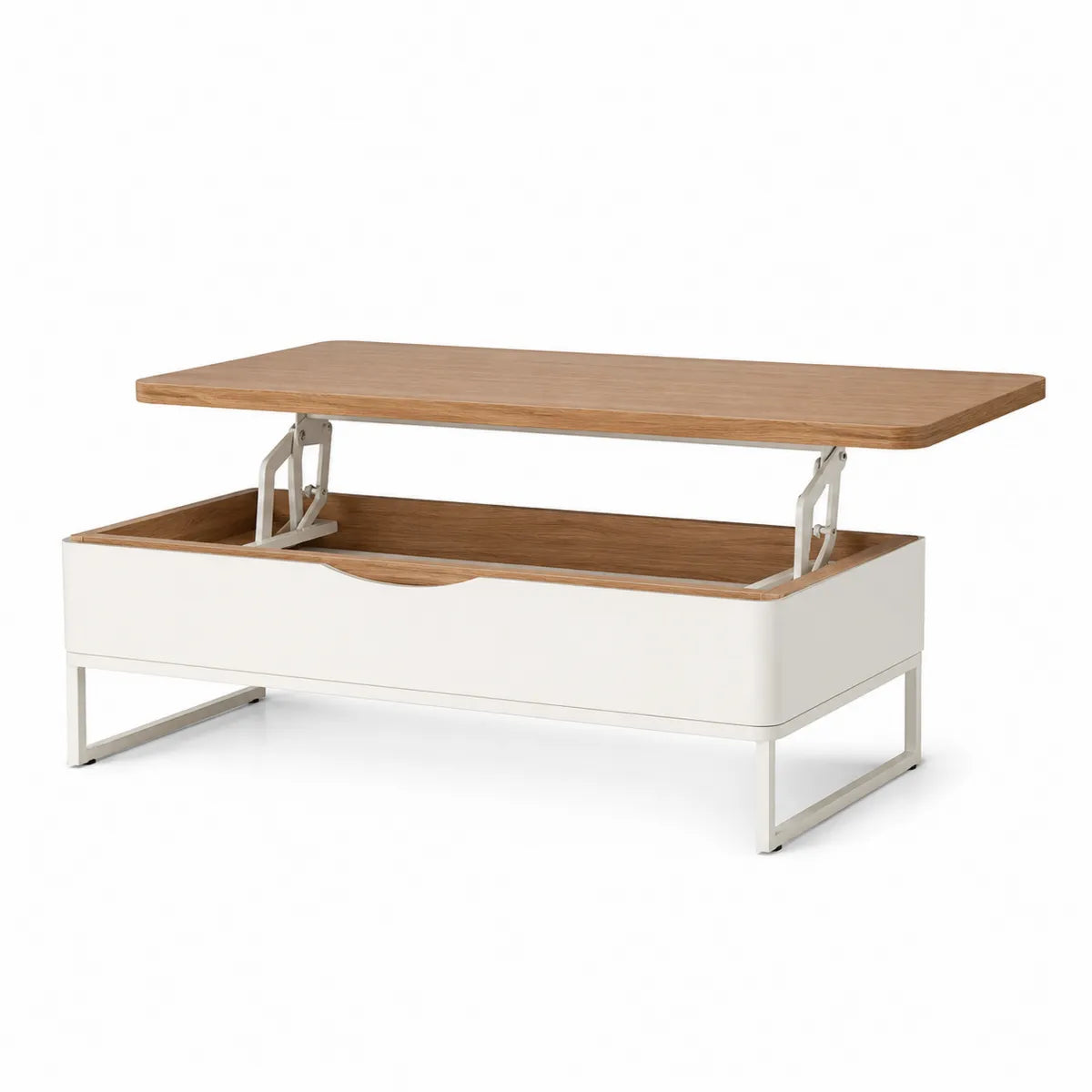 Stolik kawowy z MDF i metalu z regulacją wysokości 115x55x45 cm