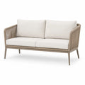 Dwuosobowa sofa ogrodowa z poliestrową liną i aluminiowym stelażem 140 cm