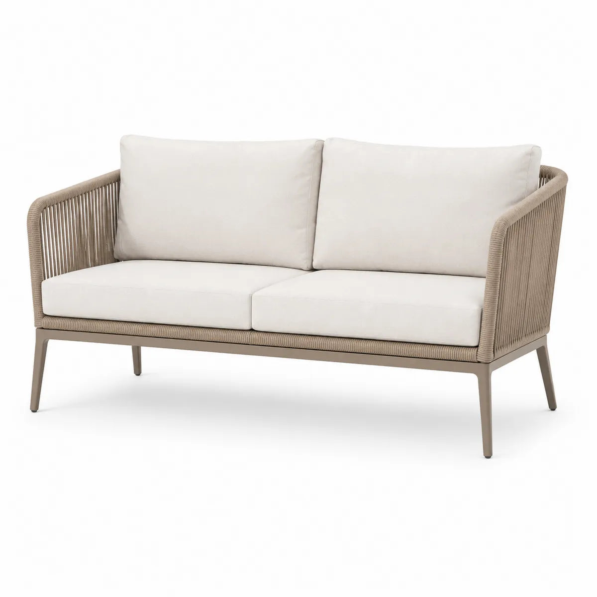 Dwuosobowa sofa ogrodowa z poliestrową liną i aluminiowym stelażem 140 cm