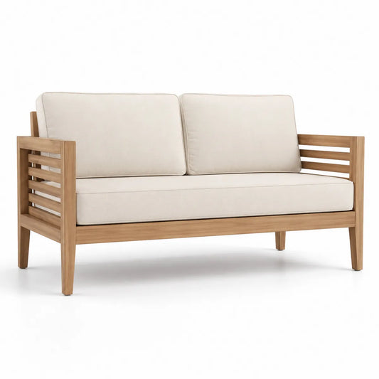 Sofa ogrodowa drewniana z poduszkami 132x75x78 cm