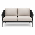 Dwuosobowa sofa z aluminium z beżowymi poduszkami