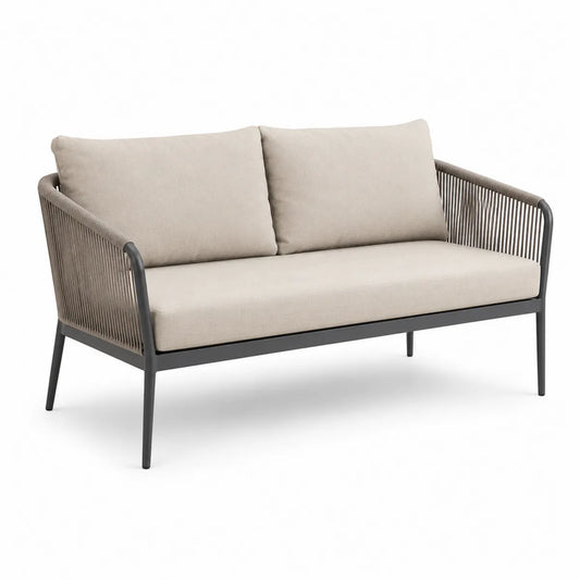 Metalowa sofa zewnętrzna 2-osobowa poliestrowa 150 cm