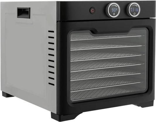 Zalydala suszarka do żywności, Zamrażarka, 800 W, 68 do 194°C, licznik czasowy, stal nierdzewna, silnik miedziany o wysokiej wydajności 800 W