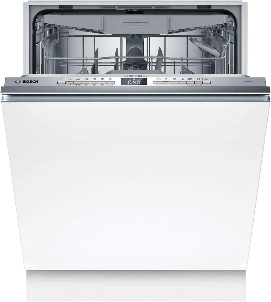 Bosch, SMH4HVX14E Zmywarka, 60 cm, Dom Connect, do zabudowy, ciche, szuflady i koszyki VarioFlex, Program Ciszy, Seria 4