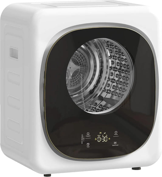HOMCOM, Suszarka, 800 W, 4 kg, przenośny, licznik, stal nierdzewna, biały, do akademików mieszkania, 5 trybów suszenia, inteligentny czujnik