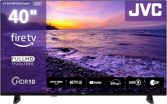 JVC telewizor, LT- 40VRF3555 Smart TV, TV, HDR, potrójny tuner DVB- T2, S2, Voice sterowanie Alexa i Triple Tuner, LED, 2026, 40 ′ LT-40VRF3555 DVB-T2