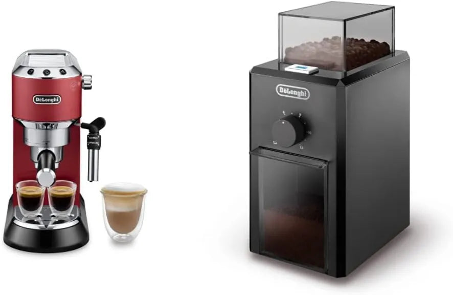 DELONGHI, Mill KG79, młyn do ziaren kawy, ekspres do kawy elektrycznej, 120 g, duży zbiornik, czarny, drewno