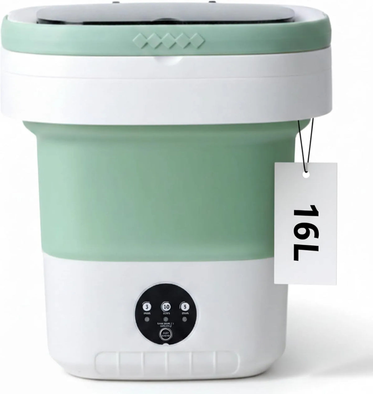 Simple Deluxe pralka, 16 l, przenośne, zielone, 3 tryby dla podróżnych i małych przestrzeni, Mini przenośna 16 l składana z koszykiem