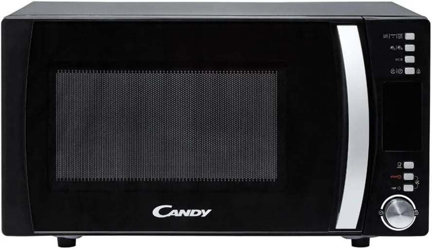 CANDY, 25DCB Kuchenka mikrofalowa, 25 l, 900 W, stal nierdzewna, czarny, rotacyjny, licznik, mikrofalówka kombinowana, Przyciski