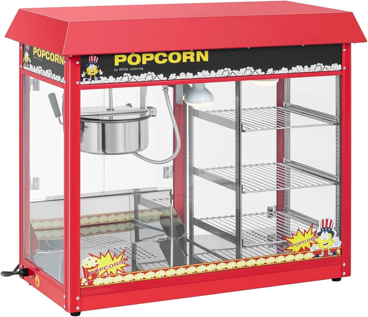 Royal Catering, Maszyna do popcornu, 18 cm, 1.820 W, 5 kg, 16 l / h, renowacja, powłoka nieprzylegająca, funkcja ogrzewania, czerwony
