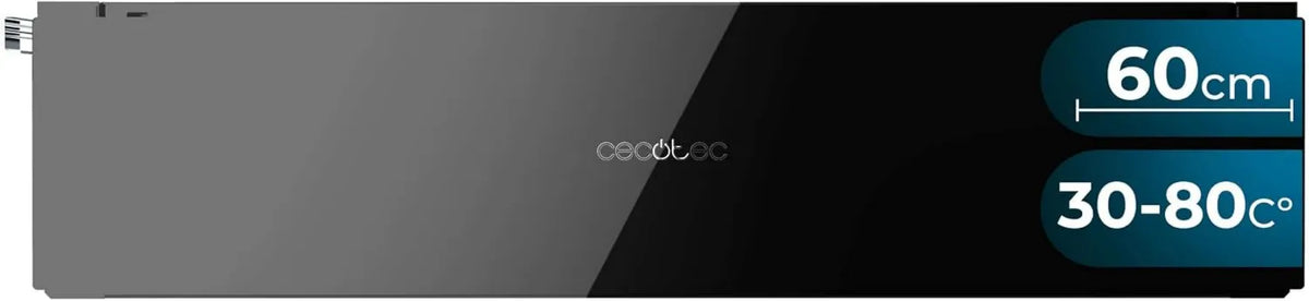 Cecotec, 60 cm, Szafka na szkło. Zintegrowany przecinak do ogrzewania, Maksymalna moc, regulowana temperatura od 30 do 80 ° Bolero Hexa WD, sterowanie