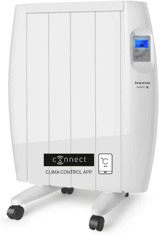 TAURUS, Radiatory elektryczne, 600 W, WiFi, LCD ekran, Asystent Google, Alexa i Siri, Dostosowane do pokoi łazienkowych IP24, APP Alexa Google Home
