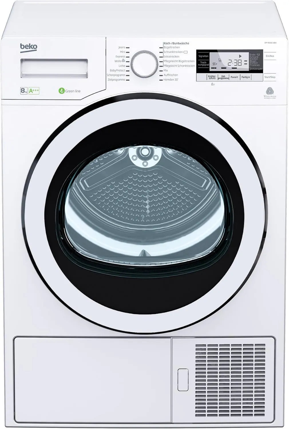 Beko suszarka z pompą ciepła, gxb3 7358901 / A dpy 8506 + + + / 8 kg / ekran LCD biały / biały 7358901/A
