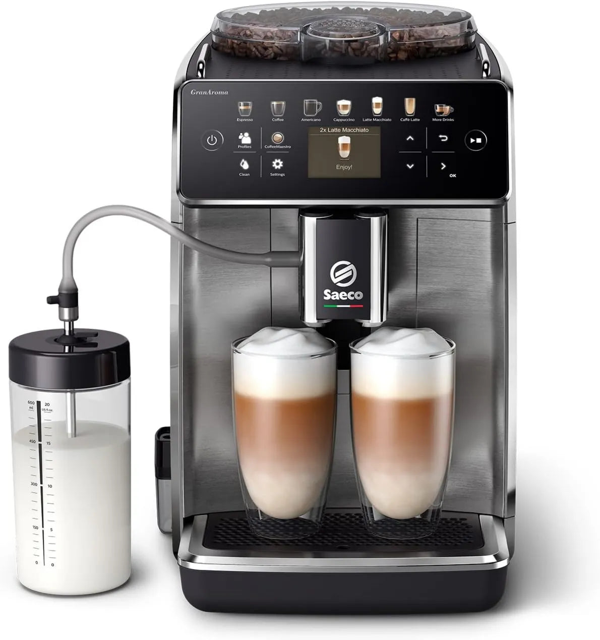 PHILIPS automatyczny ekspres do kawy, Saeco SM6585 / 00 Kawiarnia, szary, drewno SM6585/00