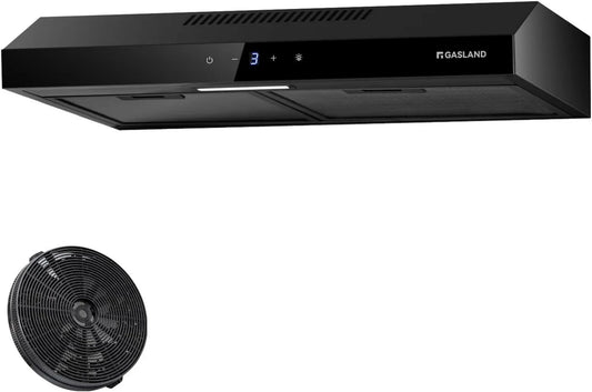 GASLAND okap kuchenny, 60 cm, 202 m3 / h, GAZLAND SR60BS CF158, dotyk, 3 poziomów, cichy, czarny m3/h