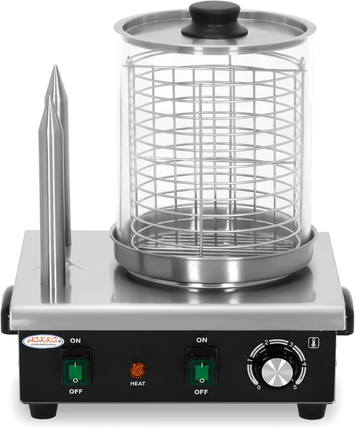 HAKKA FOOD PROCESSING, Gorąca maszyna, kuchenka, 550 W, 30 do 110°C, 220 V, para, profesjonalny, 2 strefy temperaturowe, stal nierdzewna, funkcja ogrzewania, do Toast