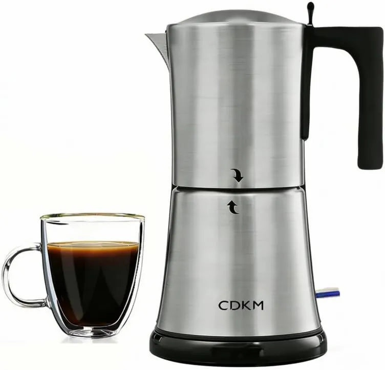 CDKM, Elektryczny ekspres do kawy, dotyk, stal nierdzewna, 340 ml, 3- 6 filiżanek