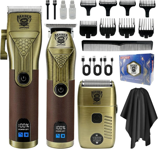 Gentlemen's BARBER SHOP LARGNER Haircuts&Shaves maszynka do strzyżenia, Kosiarka do włosów, kosiarka do włosów bezprzewodowa, kosiarka do włosów do cięcia strun i kosiarka do bródków