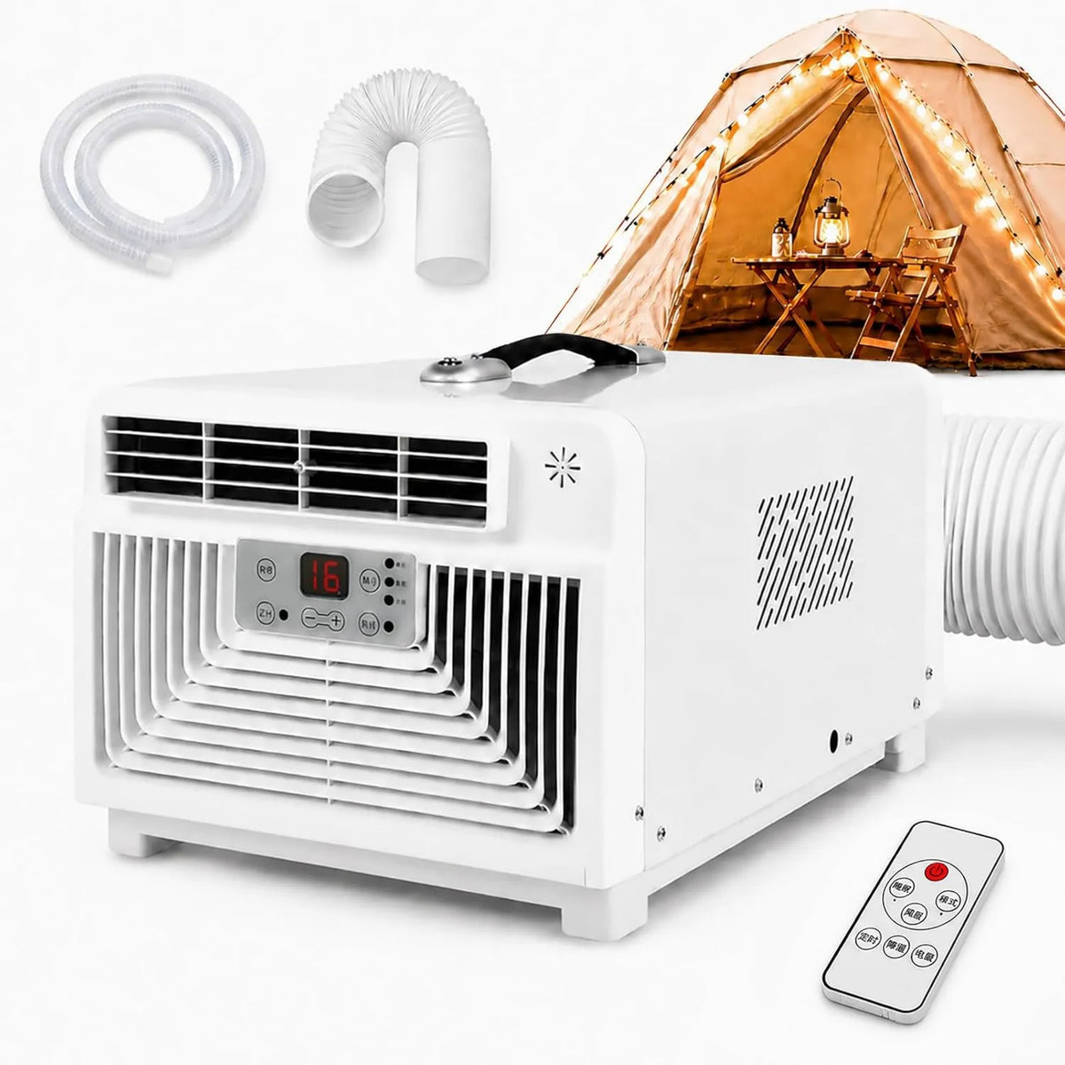HCAUYNN klimatyzator przenośny, Klimatyzator, 110 V, 45 dB, przenośny, licznik czasu, cichy, chłodzenie do 6 m² 110 V, 4 tryby, licznik 1, 12H, 5 m
