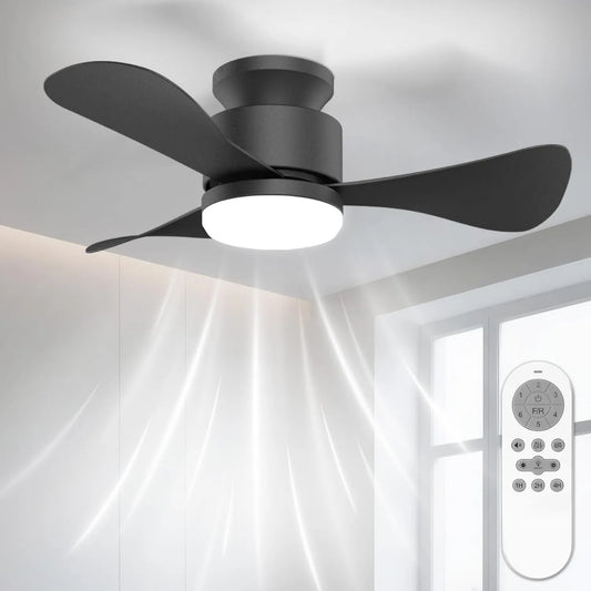 Airwit, Wentylator, 71 cm, Koło powietrzne, oświetlenie LED, dekoracja salonu, tłumik, silnik prądu stałego odwracalny, 3 ostrza, 6 prędkości