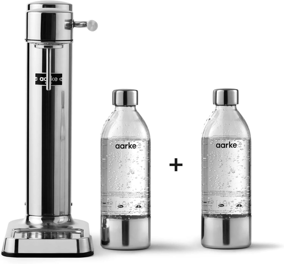 Saturator do wody, 800ml, Aarke Carbonator 3, Saturator do Wody z Butelką, Wykończenie Stalowe