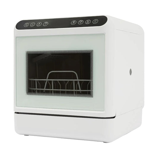 Tenddya zmywarka kompaktowa, Zmywarka, 6 l, 1100 W, 4 programów, duży zbiornik, 360 ° ramię rozpylacza, do 4 do 6 sztućców, bez podłączenia do wody