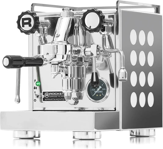 ROCKET ESPRESSO MILANO, E61 ekspres do kawy, biały, Rocket Apparamento Kompaktowa maszyna do espresso z białą grupą do infuzji