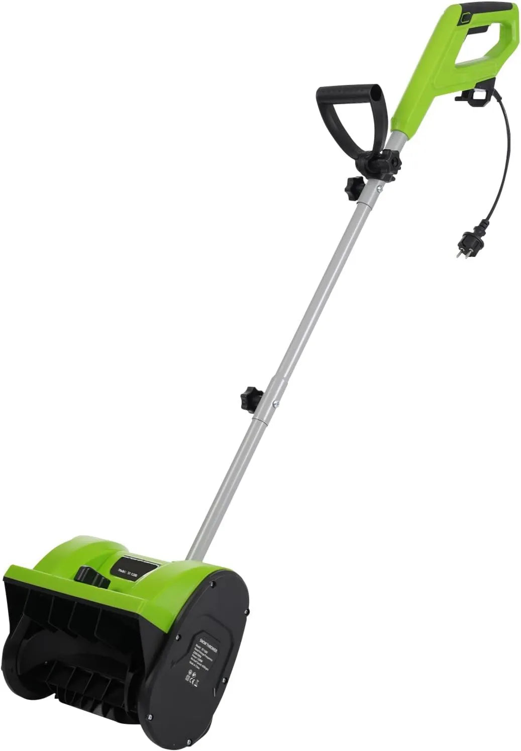 Elektryczna odśnieżarka 1200 W, 30 cm, 15 cm, szerokość robocza 30 cm, maks. zasięg wyrzutu 8 m, maks. wysokość wlotu śniegu 15 cm