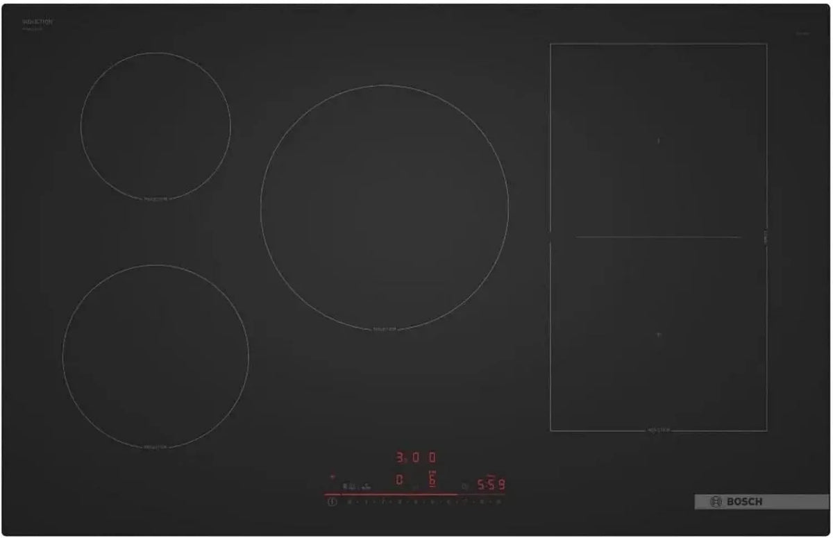Bosch płyta grzewcza, Płyta indukcyjna PVW81CHB1E, 80 cm, płyta indukcyjna do gotowania, Boost, matowa powierzchnia 5 razy mniej zarysowań, moc Boost, aktywacja