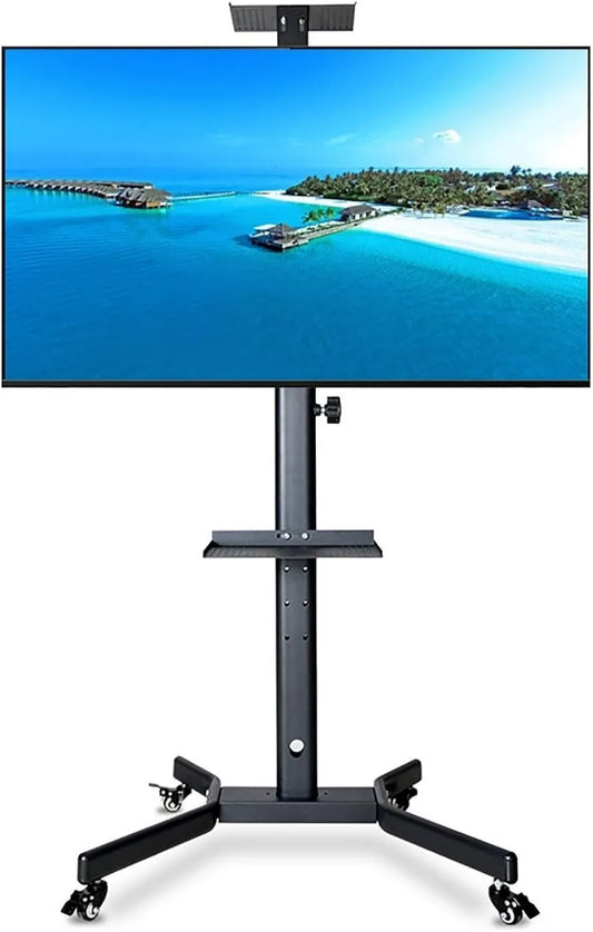 GJZQDKX, 52calowa szafka TV, 400 x 400 mm, przenośne, poruszające się koła, wyświetlacz LCD, maksymalne obciążenie 35 kg, z kółkami do ekranów LED LCD 32 do 52
